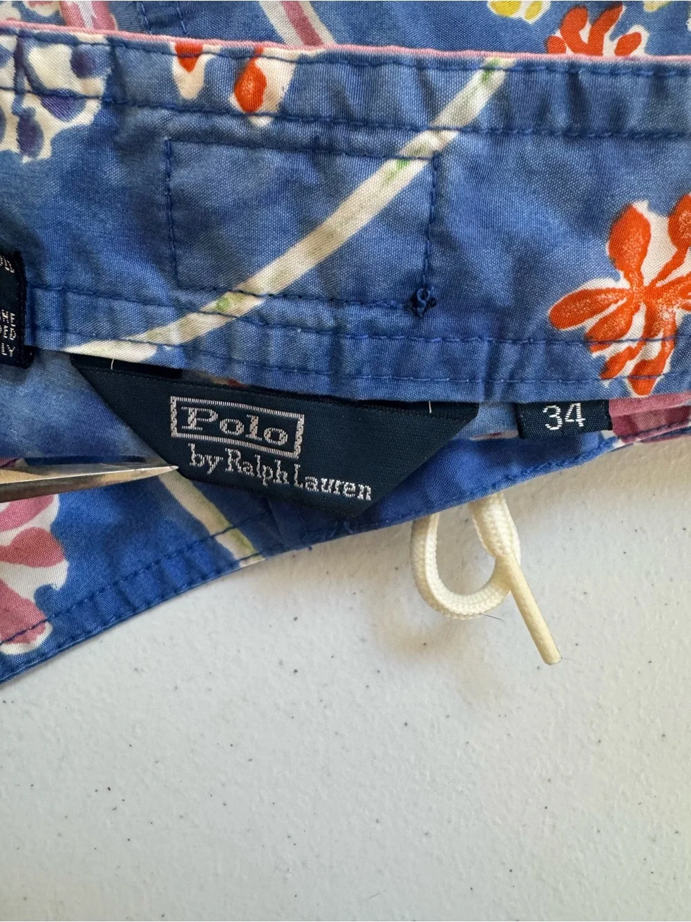 Vtg Polo Ralph Lauren Swim Trunks Men 34 Blue Aloha Beach Vacation Resort Surf